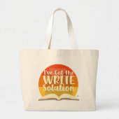 Ik heb de schrijfoplossing Funny Author Logo Grote Tote Bag (Voorkant)