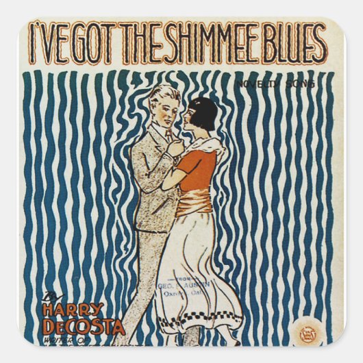 Ik heb de Shimmie Blues. Vierkante Sticker (Voorkant)