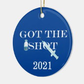 Ik heb de Shot Vaccine Covid 2021. Keramisch Ornament (Links)