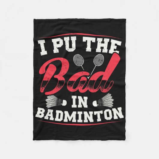Ik heb de slechte in badminton grappige retro des fleece deken (Voorkant)