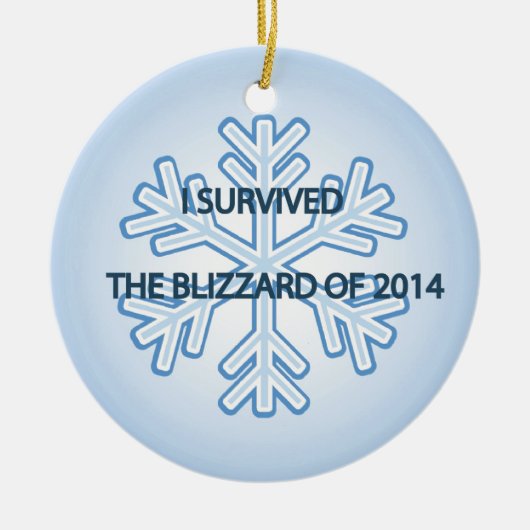 Ik heb de sneeuwvlok van 2014 overleefd keramisch ornament (Voorkant)