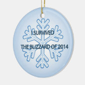 Ik heb de sneeuwvlok van 2014 overleefd keramisch ornament (Links)