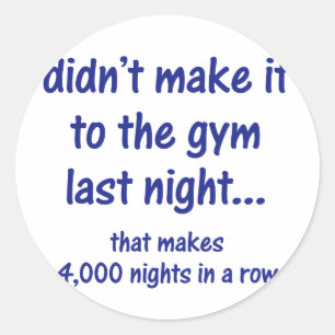 Ik heb de sportschool niet gehaald ronde sticker