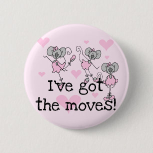 Ik heb de T-shirts van Moves Ballet en Gifts Ronde Button 5,7 Cm