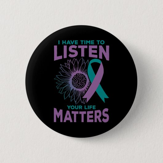 Ik heb de tijd om zelfmoordbewustmakingsraad te ho ronde button 5,7 cm (Voorkant)