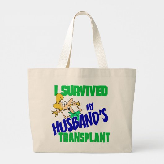 Ik heb de transplantatie van mijn man overleefd grote tote bag (Achterkant)