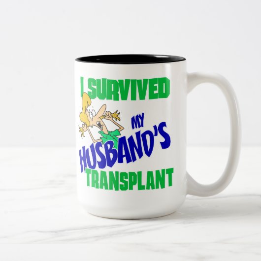 Ik heb de transplantatie van mijn man overleefd tweekleurige koffiemok (Rechts)