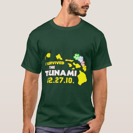 Ik heb de tsunami van zaterdag overleefd t-shirt (Voorkant)
