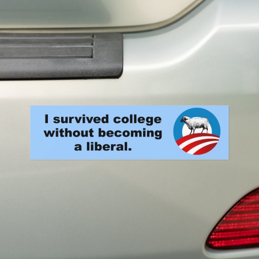 Ik heb de universiteit overleefd zonder liberaal t bumpersticker (Op auto)