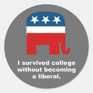 Ik heb de universiteit overleefd zonder liberaal t ronde sticker