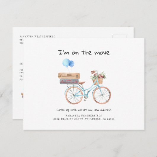 Ik heb de Verandering van de Waterverf van de Blau Aankondigingskaart (Voorkant / Achterkant)