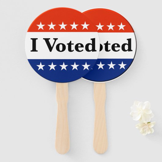 Ik heb de verkiezingen van 2026 gestemd handwaaier (Voorkant en achterkant)