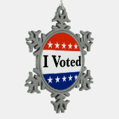 Ik heb de verkiezingen van 2026 gestemd tin sneeuwvlok ornament (Links)