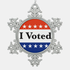 Ik heb de verkiezingen van 2026 gestemd tin sneeuwvlok ornament
