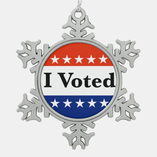 Ik heb de verkiezingen van 2026 gestemd tin sneeuwvlok ornament (Voorkant)