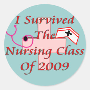 Ik heb de verpleegkundeles van 2009 overleefd ronde sticker
