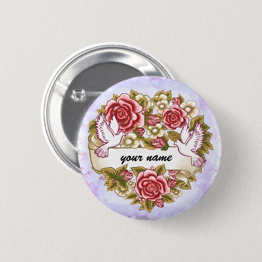 Ik heb de Wed Wedding Heart knop Ronde Button 5,7 Cm (Voorkant /achterkant)