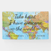 Ik heb de wereld overwonnen. spandoek (Horizontaal)