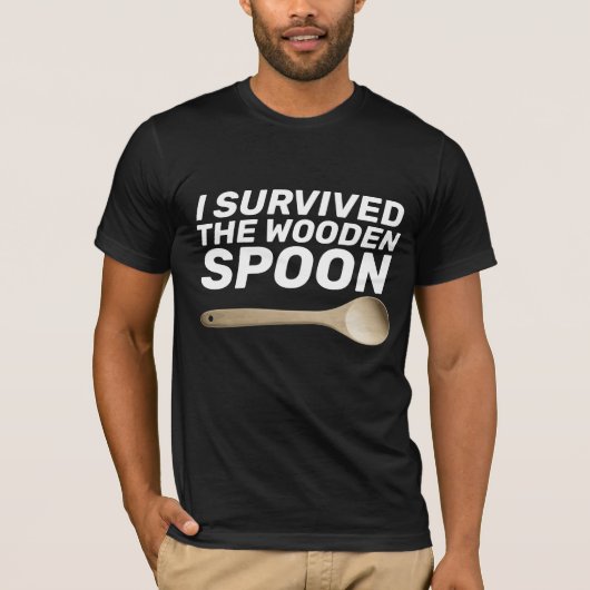 IK HEB DE WOODEN-SPOON OVERLEVEN, Black T-shirts (Voorkant)
