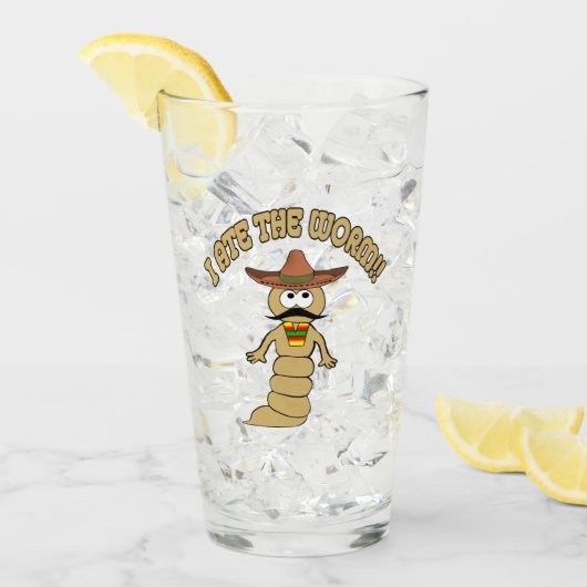 Ik heb de worm opgegeten glas (Voorkant ijs)