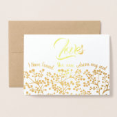 Ik heb degene gevonden die mijn ziel houdt van bru folie kaarten (Voorkant met envelop)