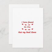 Ik heb degene gevonden die mijn ziel liefheeft op  feestdagenkaart (Voorkant / Achterkant)