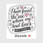 "Ik heb Degene gevonden van wie ik hou" borstelbel Sticker (Vel)