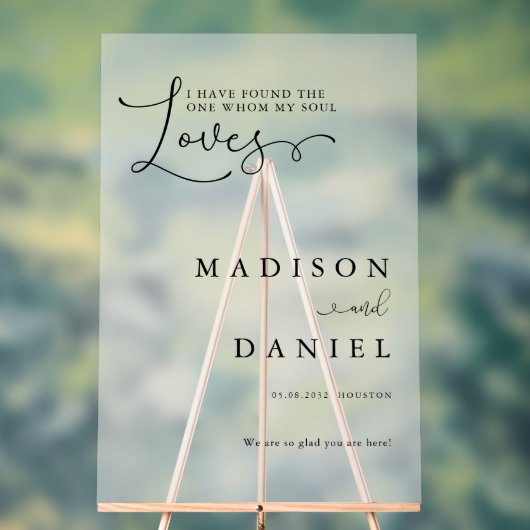 Ik heb degene gevonden van wie mijn ziel houdt! sc acryl bord (Neutraal)