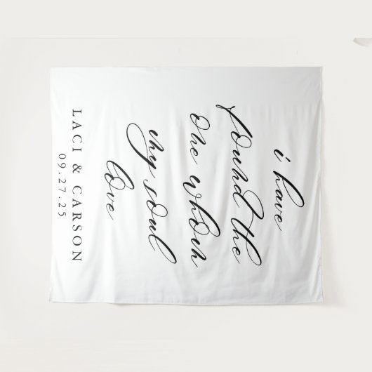 "Ik heb degene gevonden van wie mijn ziel houdt" T Wandkleed (Voorkant (horizontaal))