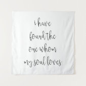 "Ik heb degene gevonden van wie mijn ziel houdt" T Wandkleed (Voorkant)