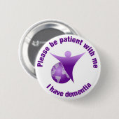 Ik heb Dementia Paarse Angel Support Button Badge (Voorkant /achterkant)