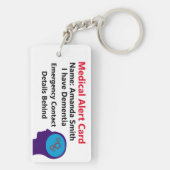 Ik heb Dementie Medisch Alert Sleutelhanger (achterkant)