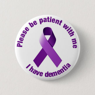 Ik heb dementie Paarse Ribbon Support Button Badge