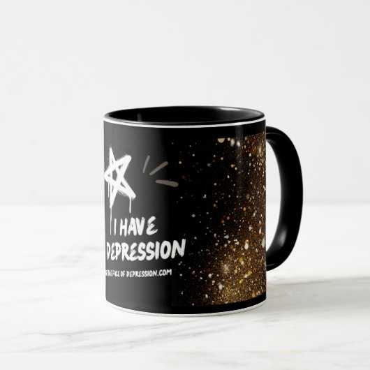 Ik heb Depressie_ Glitter en Spray Paint Mok (Voorkant rechts)