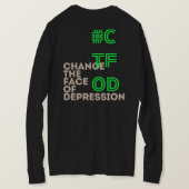 Ik heb Depressie_ Neon FB_ Lange mouw T-shirt (Design achterkant)