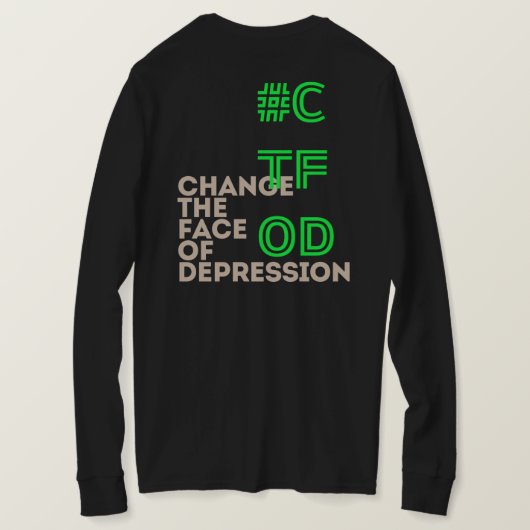 Ik heb Depressie_ Neon FB_ Lange mouw T-shirt (Design achterkant)