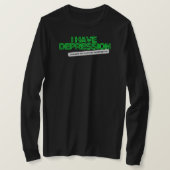Ik heb Depressie_ Neon FB_ Lange mouw T-shirt (Design voorkant)