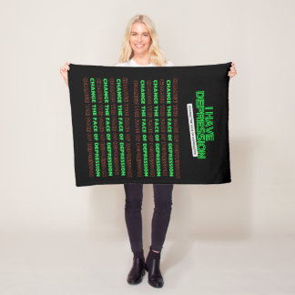 Ik heb depressie _Verander het gezicht van depress Fleece Deken