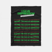Ik heb depressie _Verander het gezicht van depress Fleece Deken (Voorkant)