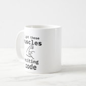 Ik heb deze spieren code schrijven grappige coder koffiemok (Voorkant links)