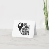 Ik heb deze spieren die codes schrijven. Grappig f Bedankkaart (Voorkant)