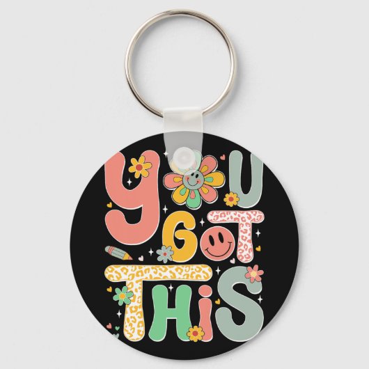 Ik heb deze testdag Groovy Motivatie Teacher S Sleutelhanger (Voorkant)
