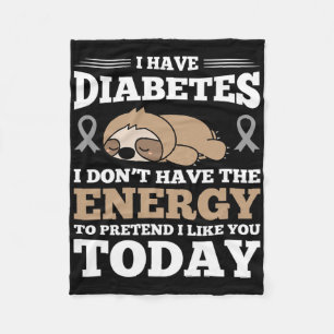Ik heb diabetes die ik niet heb. fleece deken