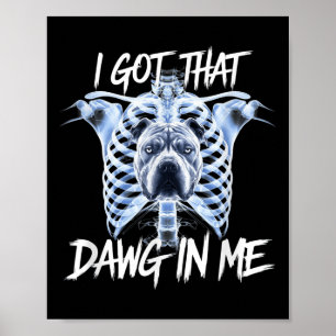 Ik heb die Dawg in mijn Xray Pitbull ironische mem Poster