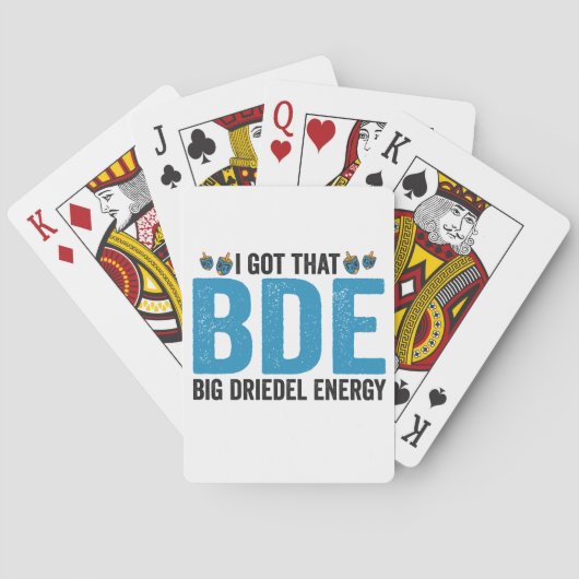 Ik heb die grote Dreidel Energy Grappige Joodse va Pokerkaarten (Achterkant)