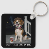 Ik Heb Die Hond In Me, Grappige Beagle Karakter Sleutelhanger (Achterkant)