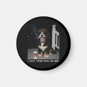 Ik Heb Die Hond In Me, Grappige Bernedoodle Meme Magneet