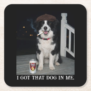 Ik Heb Die Hond In Me, Grappige Border Collie Meme Kartonnen Onderzetters