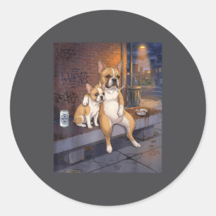 Ik Heb Die Hond In Me Grappige Franse Bulldog Rokt Ronde Sticker