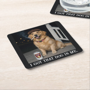 Ik Heb Die Hond In Me, Grappige Golden Retriever M Kartonnen Onderzetters